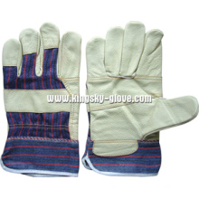 Light Color Patched Palm Furniture Leather Work Glove--4002